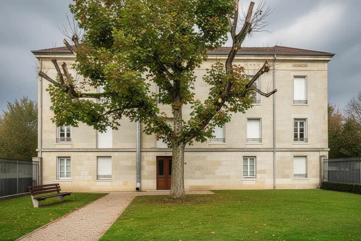 Érable éclairci après élagage raisonné aux Chaprais à Besançon